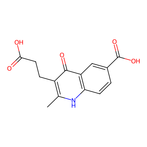 3-(2-Carboxyethyl)-4-hydroxy-2-methylquinoline-6-carboxylic acid structure