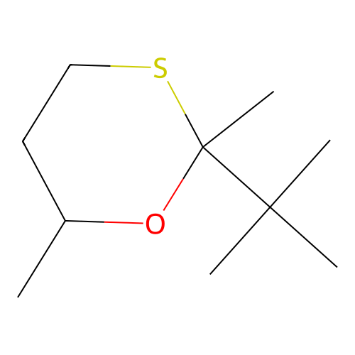 trans-2,6-Dimethyl-2-tert-butyl-1,3-oxathiane structure