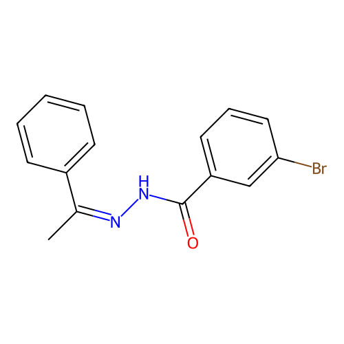 3-bromo-N-(1-phenylethylideneamino)benzamide structure