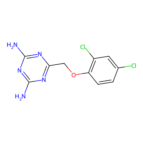 6-[(2,4-Dichlorophenoxy)methyl]-1,3,5-triazine-2,4-diamine structure