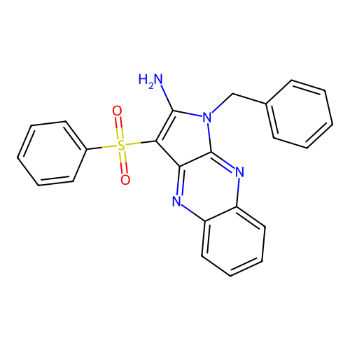 1-benzyl-3-(phenylsulfonyl)-1H-pyrrolo[2,3-b]quinoxalin-2-amine structure