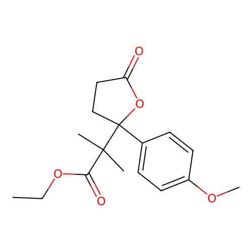 Ethyl 2-[2-(4-methoxyphenyl)-5-oxooxolan-2-yl]-2-methylpropanoate structure