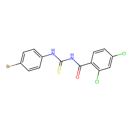 N-[(4-bromophenyl)carbamothioyl]-2,4-dichlorobenzamide structure