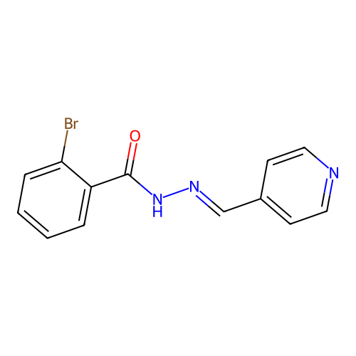 2-bromo-N-(pyridin-4-ylmethylideneamino)benzamide structure