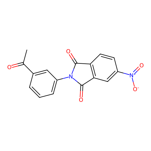 2-(3-acetylphenyl)-5-nitro-1H-isoindole-1,3(2H)-dione structure