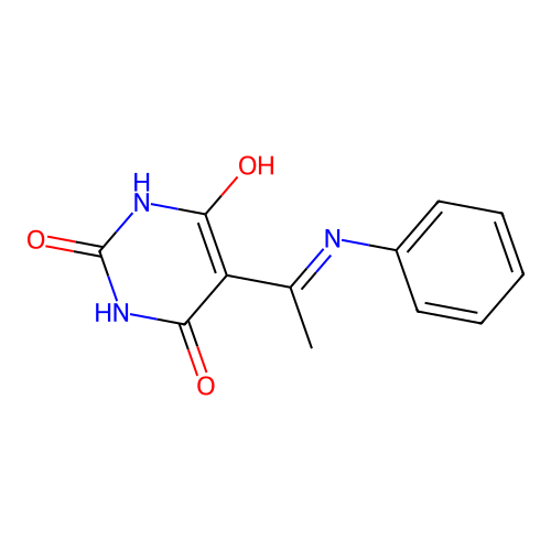 5-(1-(phenylamino)ethylidene)pyrimidine-2,4,6(1H,3H,5H)-trione structure
