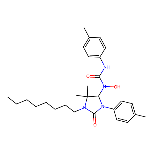 1-[5,5-dimethyl-3-(4-methylphenyl)-1-octyl-2-oxoimidazolidin-4-yl]-1-hydroxy-3-(4-methylphenyl)urea structure