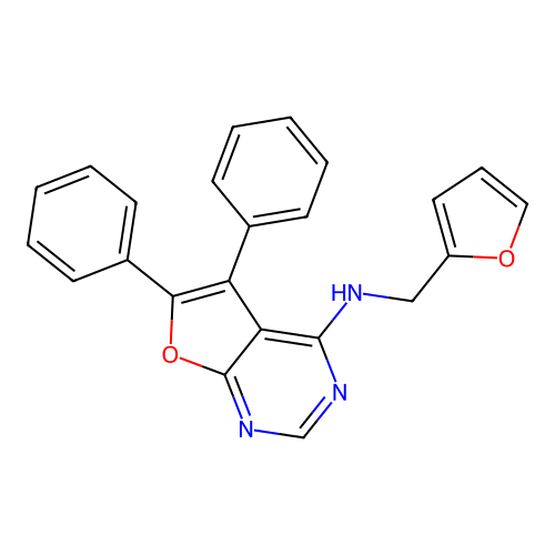 N-(furan-2-ylmethyl)-5,6-diphenylfuro[2,3-d]pyrimidin-4-amine structure