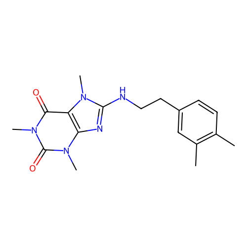 8-((3,4-dimethylphenethyl)amino)-1,3,7-trimethyl-1H-purine-2,6(3H,7H)-dione structure