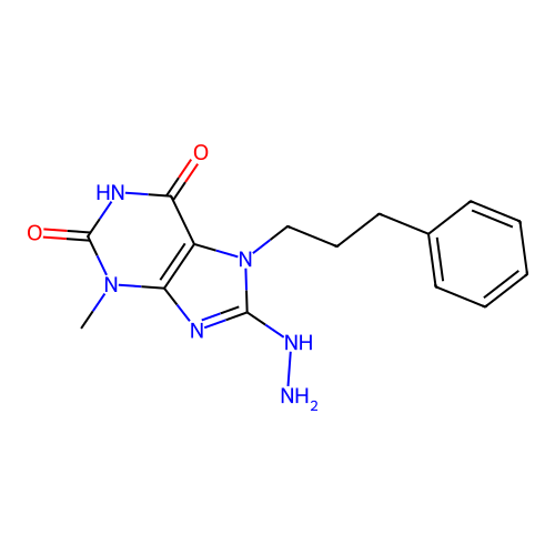 8-hydrazinyl-3-methyl-7-(3-phenylpropyl)-3,7-dihydro-1H-purine-2,6-dione structure