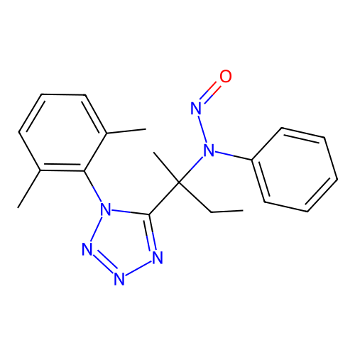 N-{2-[1-(2,6-dimethylphenyl)-1H-tetrazol-5-yl]butan-2-yl}-N-nitrosoaniline structure