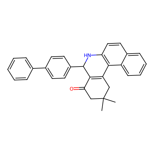 5-(biphenyl-4-yl)-2,2-dimethyl-2,3,5,6-tetrahydrobenzo[a]phenanthridin-4(1H)-one structure