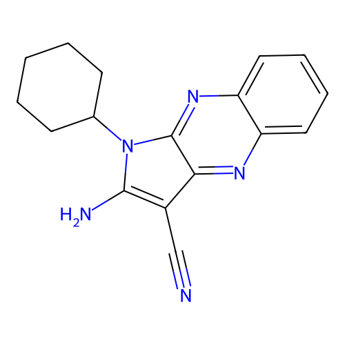 2-Amino-1-cyclohexylpyrrolo[3,2-b]quinoxaline-3-carbonitrile structure