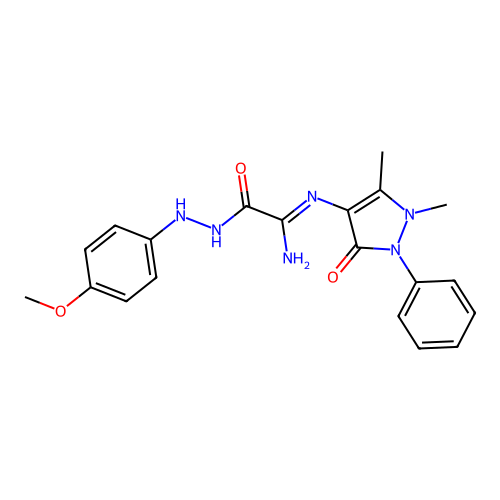 N'-(1,5-dimethyl-3-oxo-2-phenyl-pyrazol-4-yl)-1-[[(4-methoxyphenyl)amino]carbamoyl]methanimidamide structure