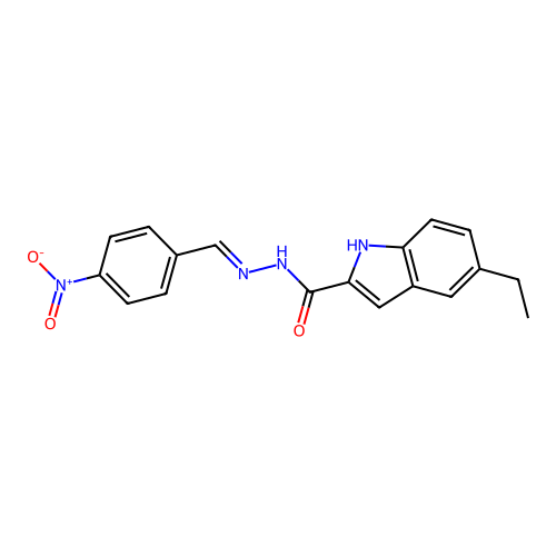 5-ethyl-N'-[(E)-(4-nitrophenyl)methylidene]-1H-indole-2-carbohydrazide structure
