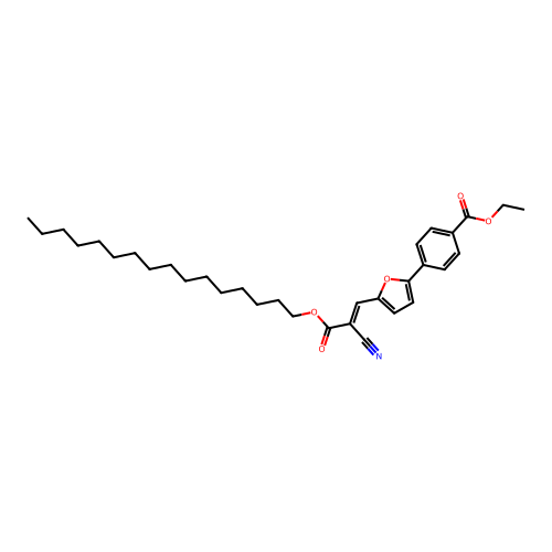 Ethyl 4-[5-(2-cyano-2-hexadecoxycarbonyl-ethenyl)-2-furyl]benzoate structure