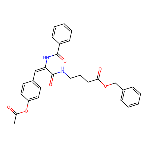 (E)-benzyl 4-(3-(4-acetoxyphenyl)-2-benzamidoacrylamido)butanoate structure