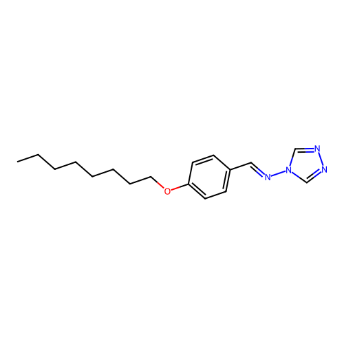 N-{(E)-[4-(octyloxy)phenyl]methylidene}-4H-1,2,4-triazol-4-amine structure