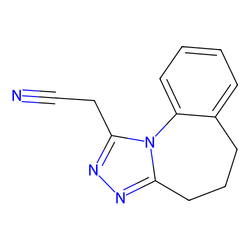 5,6-dihydro-4H-[1,2,4]triazolo[4,3-a][1]benzazepin-1-ylacetonitrile structure