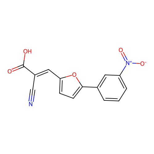 (2E)-2-cyano-3-[5-(3-nitrophenyl)-2-furyl]-2-propenoic acid structure