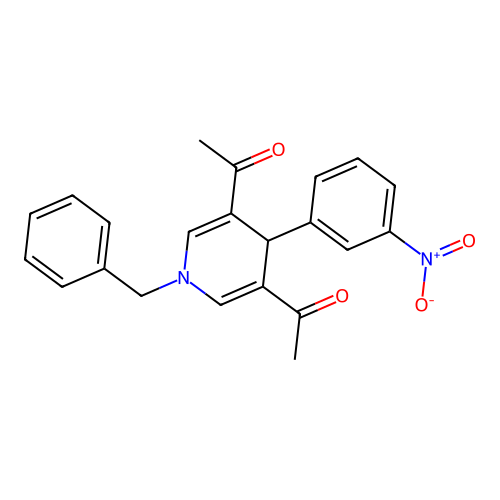 1,1'-(1-Benzyl-4-(3-nitrophenyl)-1,4-dihydropyridine-3,5-diyl)diethanone structure