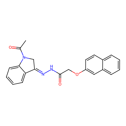 N'-(1-acetyl-1,2-dihydro-3H-indol-3-ylidene)-2-(2-naphthyloxy)acetohydrazide structure