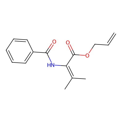 Prop-2-en-1-yl 3-methyl-2-[(phenylcarbonyl)amino]but-2-enoate structure
