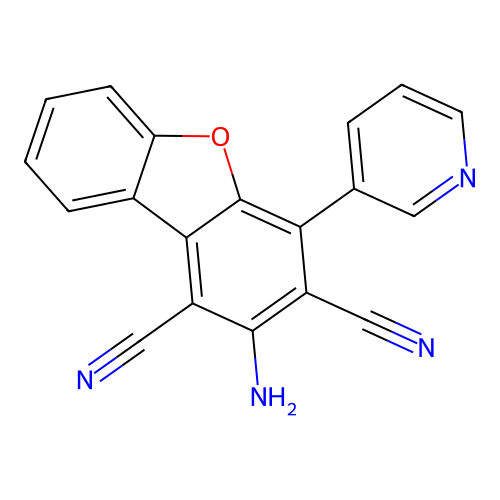 2-Amino-4-(pyridin-3-yl)dibenzo[b,d]furan-1,3-dicarbonitrile structure