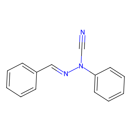 (E)-1-Phenyl-2-(phenylmethylidene)hydrazinecarbonitrile structure