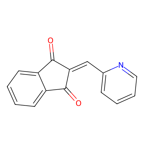 2-(pyridin-2-ylmethylidene)-1H-indene-1,3(2H)-dione structure