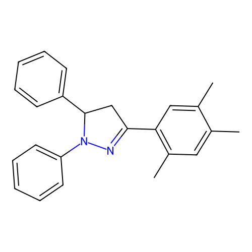1,5-diphenyl-3-(2,4,5-trimethylphenyl)-4,5-dihydro-1H-pyrazole structure