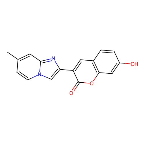 7-Hydroxy-3-(7-methylimidazo[1,2-a]pyridin-2-yl)chromen-2-one structure