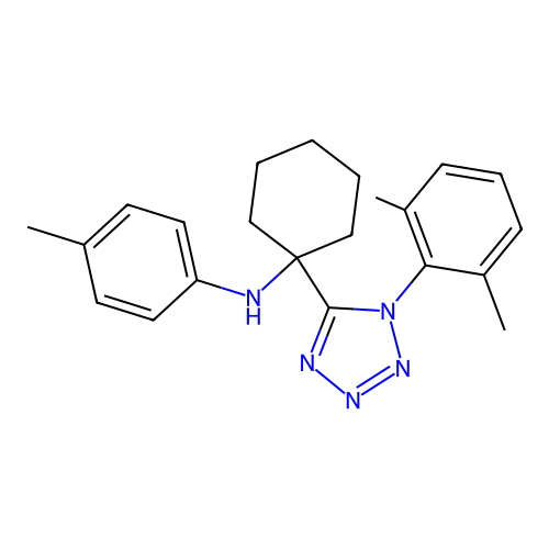 {1-[1-(2,6-Dimethyl-phenyl)-1H-tetrazol-5-yl]-cyclohexyl}-p-tolyl-amine structure
