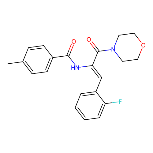 N-[(1Z)-1-(2-fluorophenyl)-3-(morpholin-4-yl)-3-oxoprop-1-en-2-yl]-4-methylbenzamide structure