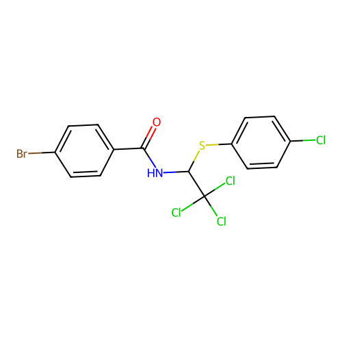 4-bromo-N-[2,2,2-trichloro-1-(4-chlorophenyl)sulfanylethyl]benzamide structure