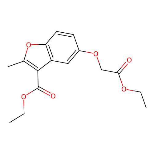 Ethyl 5-(2-ethoxy-2-oxoethoxy)-2-methyl-1-benzofuran-3-carboxylate structure