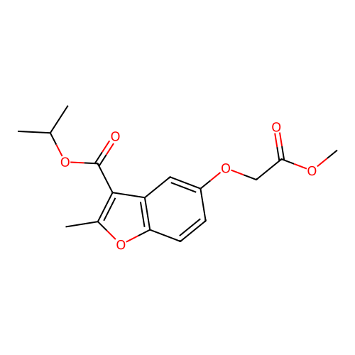 Propan-2-yl 5-(2-methoxy-2-oxoethoxy)-2-methyl-1-benzofuran-3-carboxylate structure