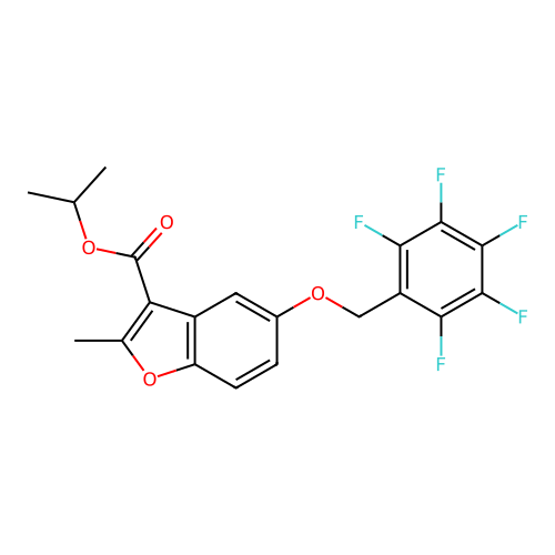propan-2-yl 2-methyl-5-[(2,3,4,5,6-pentafluorophenyl)methoxy]-1-benzofuran-3-carboxylate structure