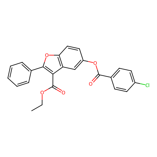 3-(Ethoxycarbonyl)-2-phenylbenzo[b]furan-5-yl 4-chlorobenzoate structure