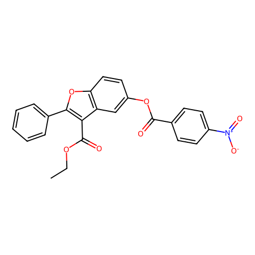 Ethyl 5-[(4-nitrobenzoyl)oxy]-2-phenyl-1-benzofuran-3-carboxylate structure