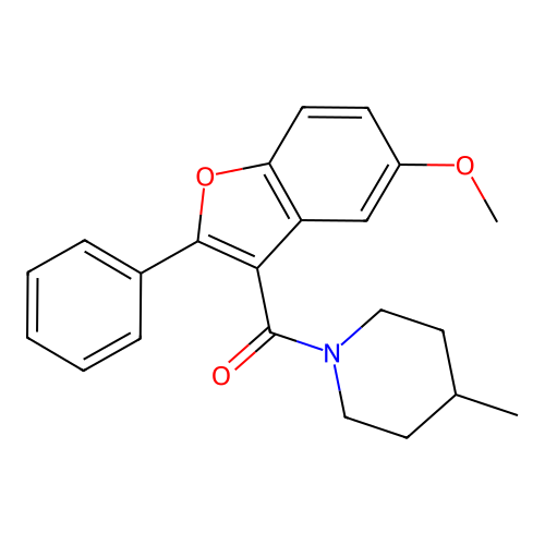 5-Methoxy-2-phenylbenzo[b]furan-3-yl 4-methylpiperidyl ketone structure