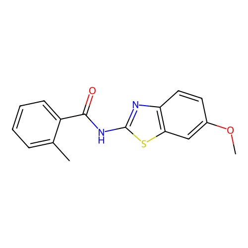 N-(6-methoxy-1,3-benzothiazol-2-yl)-2-methylbenzamide structure
