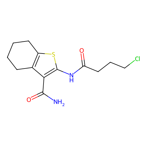 2-[(4-Chlorobutanoyl)amino]-4,5,6,7-tetrahydro-1-benzothiophene-3-carboxamide structure