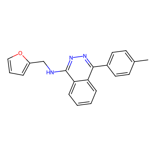 N-(furan-2-ylmethyl)-4-(4-methylphenyl)phthalazin-1-amine structure
