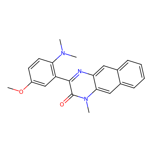 3-(2-(dimethylamino)-5-methoxyphenyl)-1-methylbenzo[g]quinoxalin-2(1H)-one structure