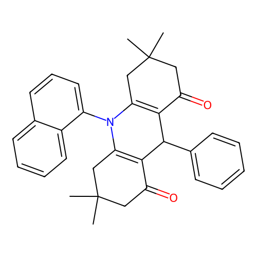3,3,6,6-tetramethyl-10-naphthalen-1-yl-9-phenyl-4,5,7,9-tetrahydro-2H-acridine-1,8-dione structure