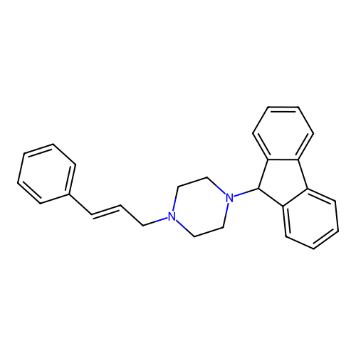 1-(9H-Fluoren-9-yl)-4-(3-phenyl-allyl)-piperazine structure