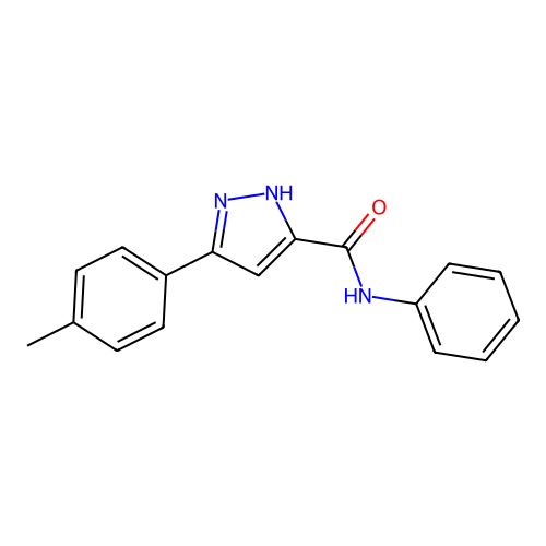 3-(4-methylphenyl)-N-phenyl-1H-pyrazole-5-carboxamide structure