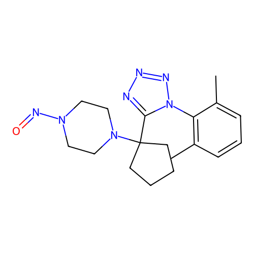 1-(1-(1-(2,6-dimethylphenyl)-1H-tetrazol-5-yl)cyclopentyl)-4-nitrosopiperazine structure