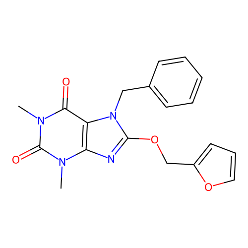 7-benzyl-8-(furan-2-ylmethoxy)-1,3-dimethyl-1H-purine-2,6(3H,7H)-dione structure